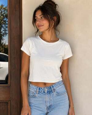 Splash Cute & Cropped Baby Tee in White